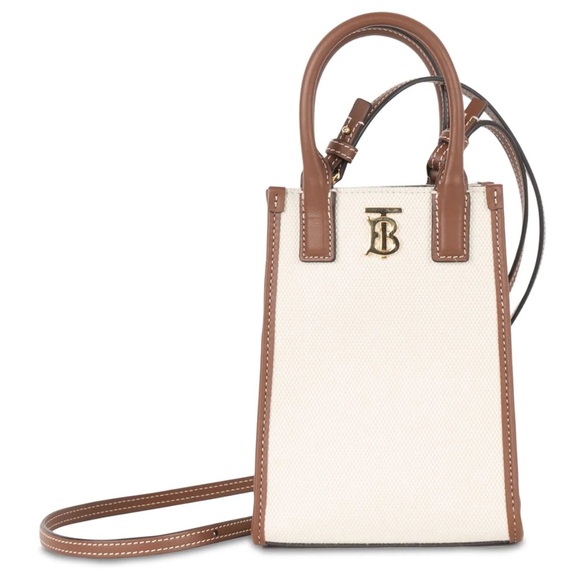 Burberry TB leather canvas phone tote - Picture 4 of 11